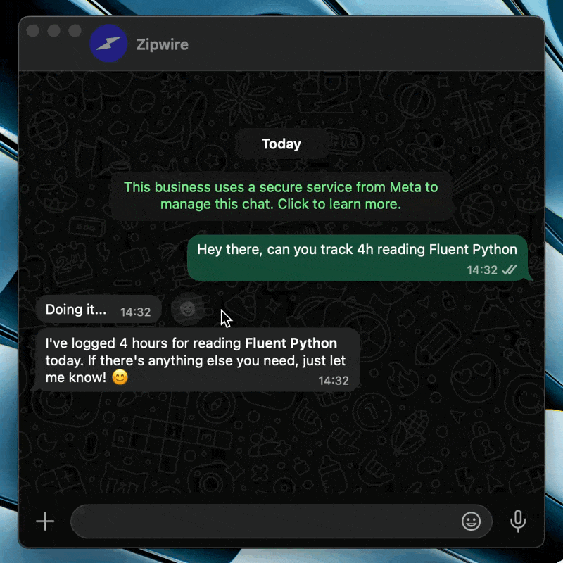 WhatsApp bot conversation